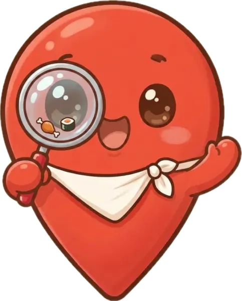 Nomi looking through a magnifying glass